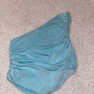 Blue One Shoulder Blouse